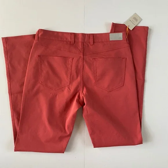 Peter Millar MenPerformance Pants 32x34 CRED‎ Coral Red Slim Fit NWT Golf